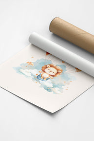Flying Lion Çocuk Odası Tablo-Poster-ODA.products-30 X 40 Cm-Çerçevesiz-NowShopFun