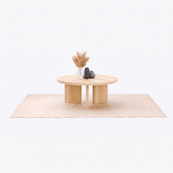 Masif Ahşap Yuvarlak Orta Sehpa-Orta Sehpa-Stöff Mobel-Naturel-Büyük Sehpa-NowShopFun