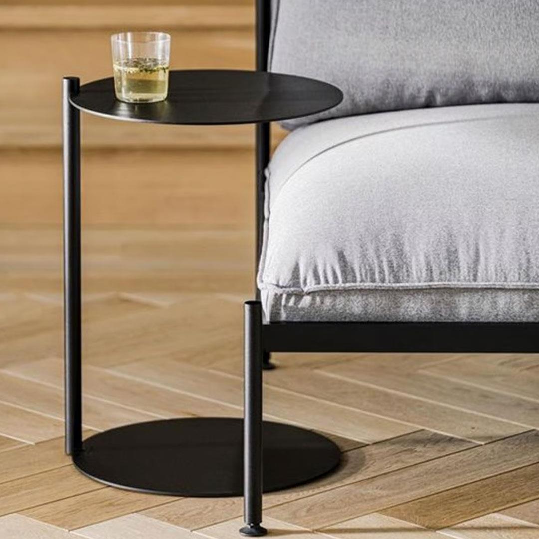 Gerçek Metal Oval Yan Sehpa