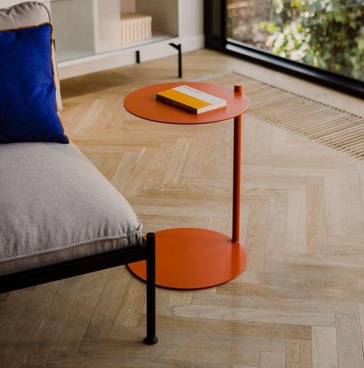 Gerçek Metal Oval Yan Sehpa