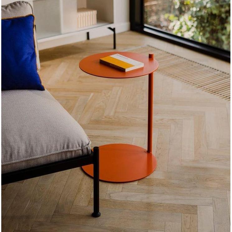 Gerçek Metal Oval Yan Sehpa