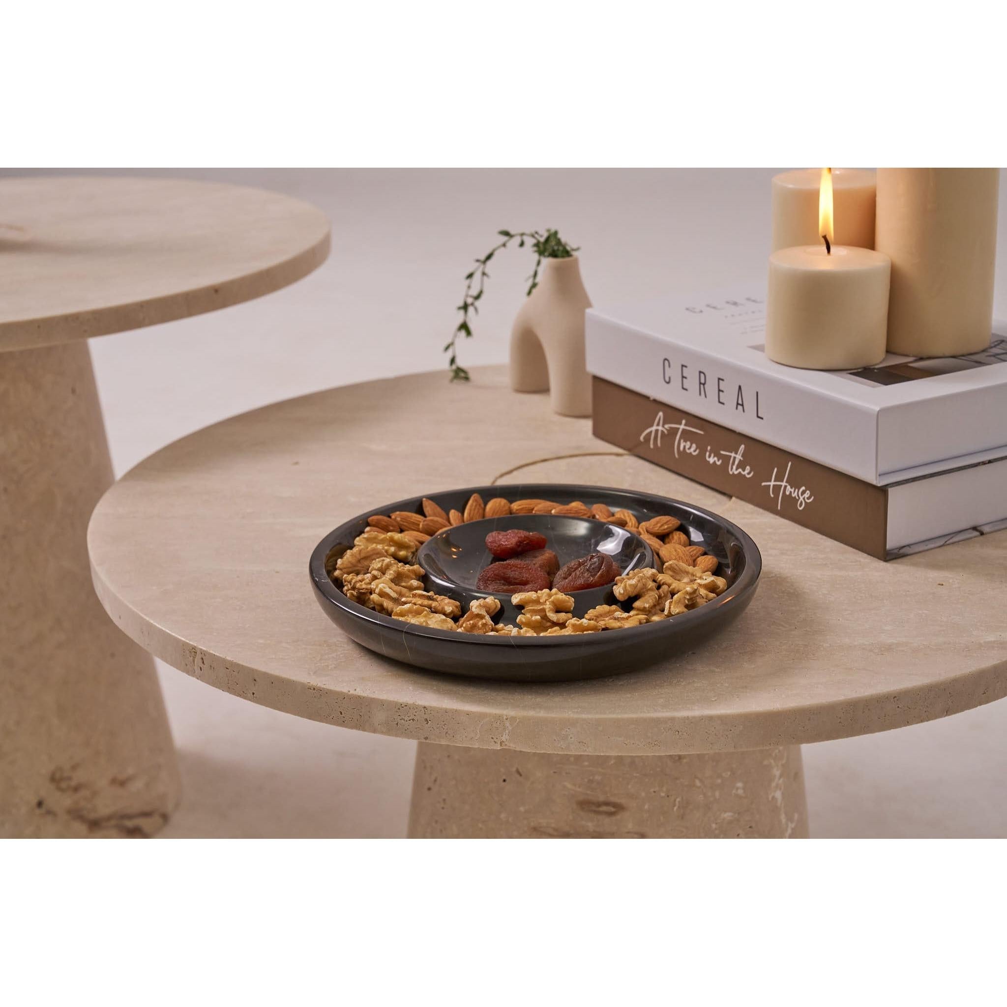 Girare İkili Traverten Orta Sehpa