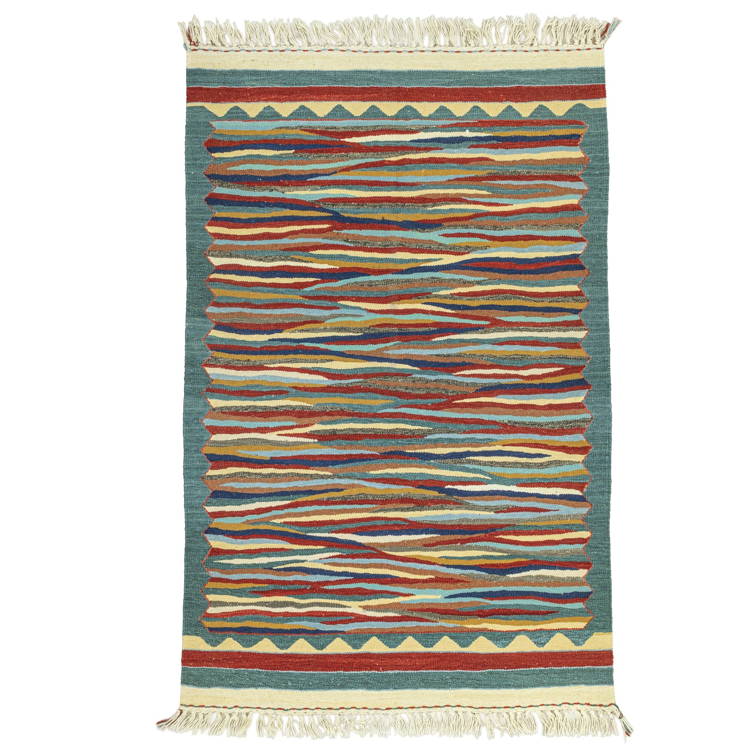 Girelli Soyut Desenli Yün Kilim 116x180 Cm