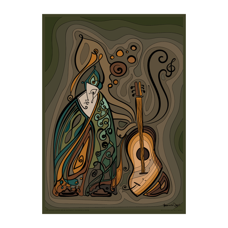 Gitarist Chearcha - Fine Art Baskı
