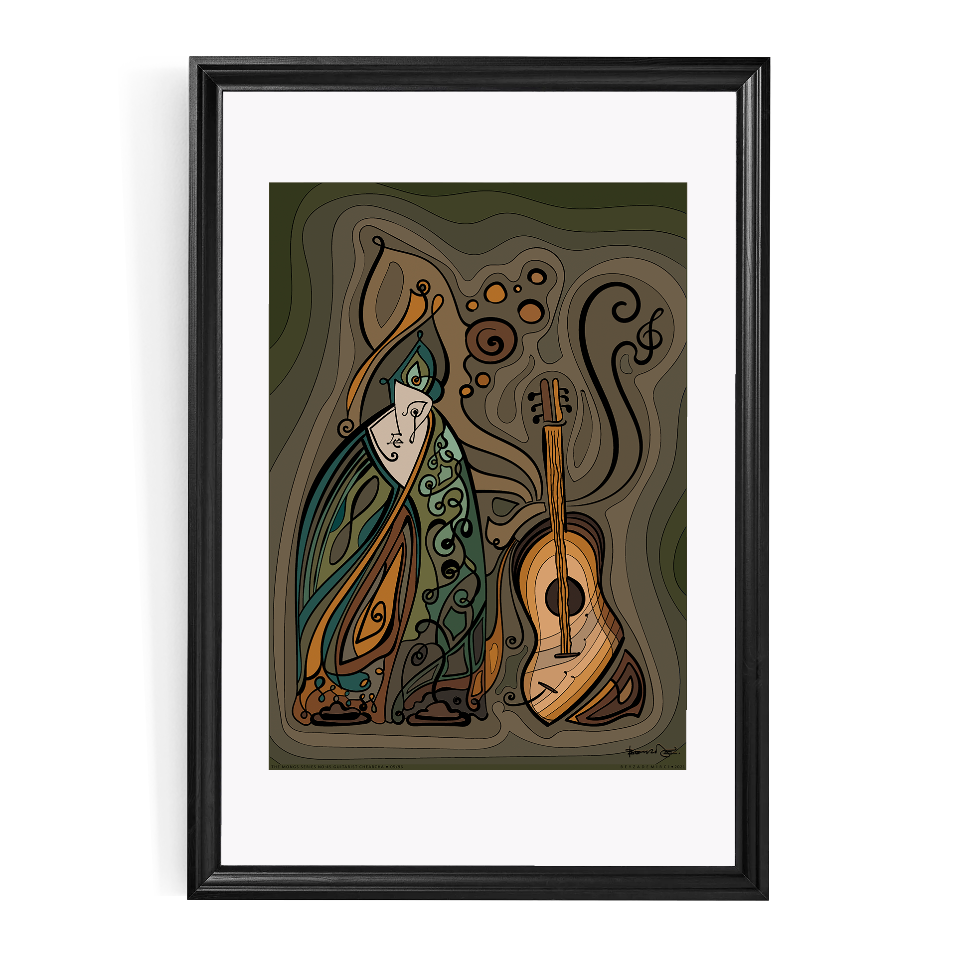 Gitarist Chearcha - Fine Art Baskı