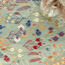 Glenn Çiçek Motifli Yün Kilim 114x160