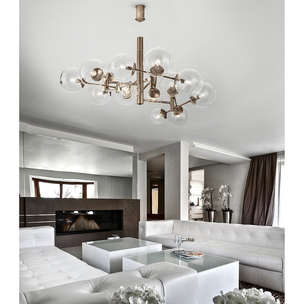 Global Bakır 16lı Sarkıt Avize