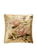 Golden Magnolia Desenli Keten Dekoratif Kırlent