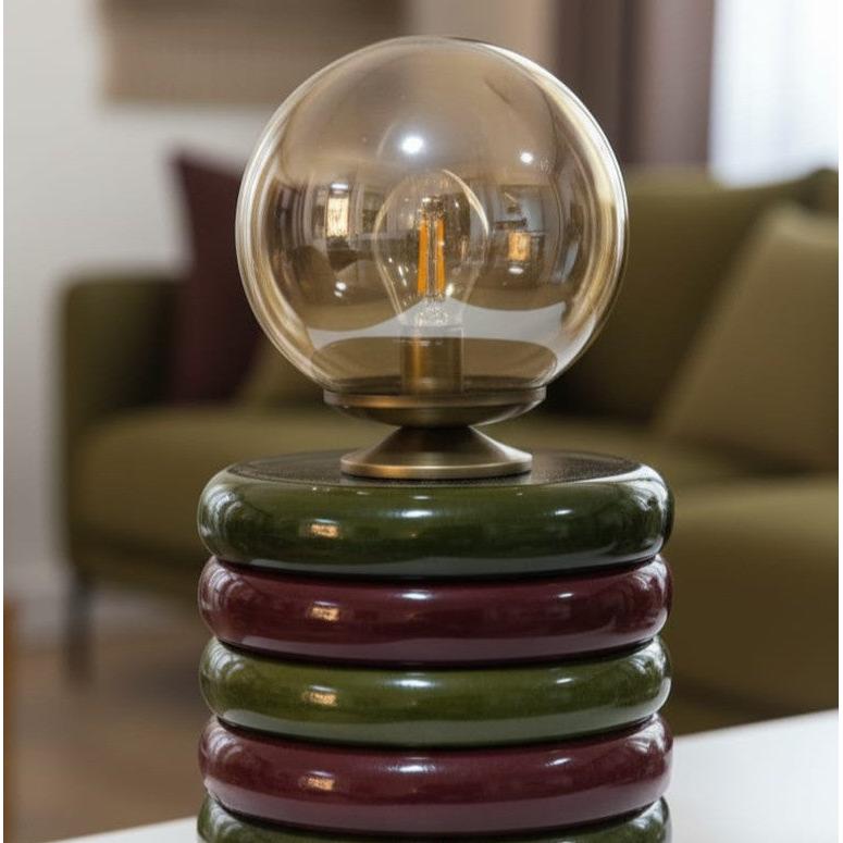 Green & Burgundy Masa Lambası – Lumos Series