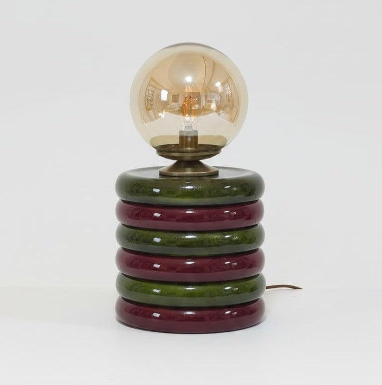 Green & Burgundy Masa Lambası – Lumos Series