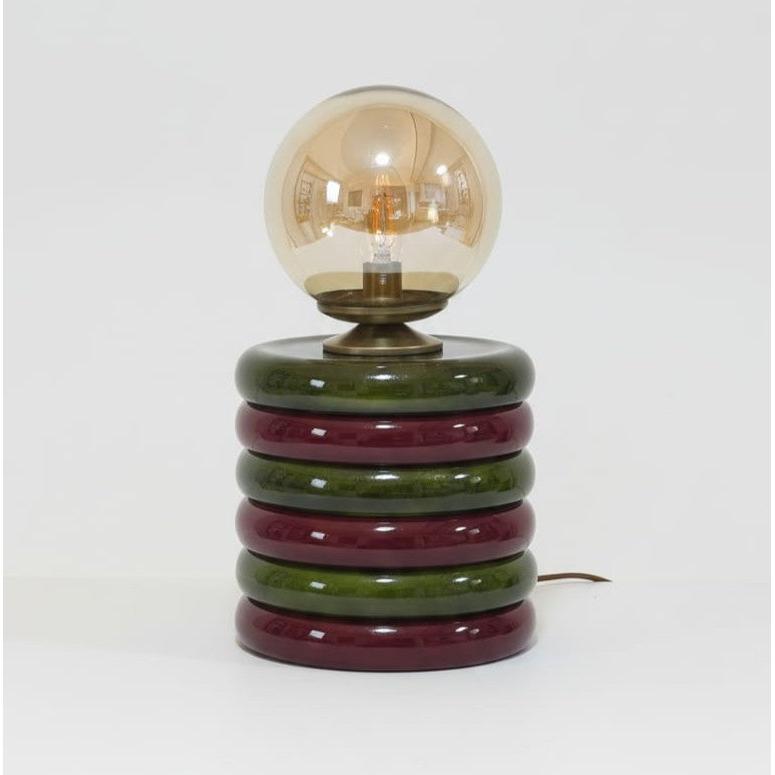 Green & Burgundy Masa Lambası – Lumos Series