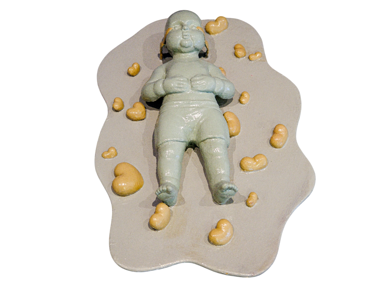 Gri, Bej Ve Yeşil Ağlayan Heykel