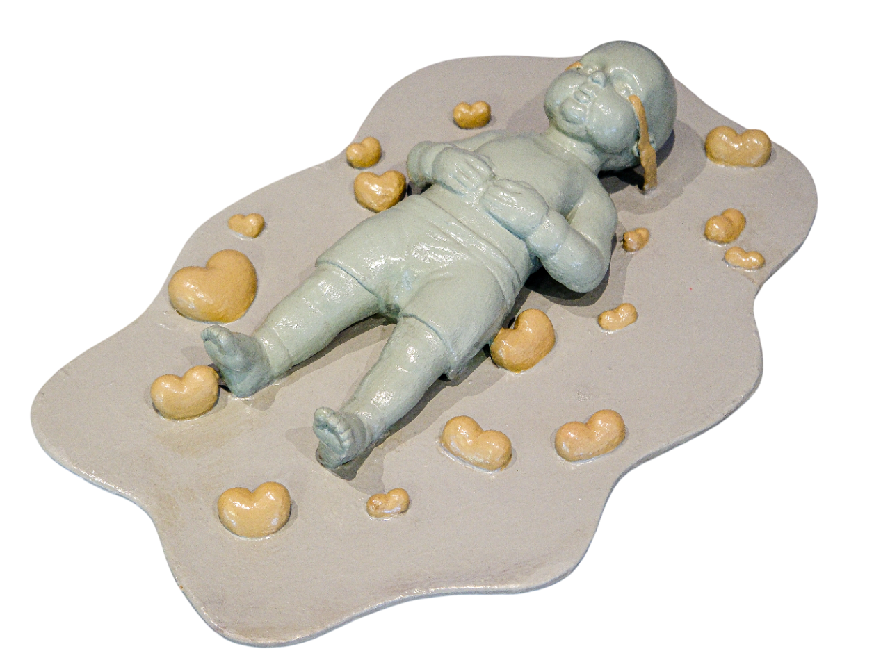 Gri, Bej Ve Yeşil Ağlayan Heykel