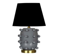 Gri Roma Seramik Abajur-Abajur-Moena Studio-Siyah-NowShopFun