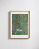 Gustav Klimt - Ayçiçekli Kır Evi Bahçesi Fine Art Baskı