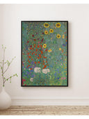 Gustav Klimt - Ayçiçekli Kır Evi Bahçesi Fine Art Baskı