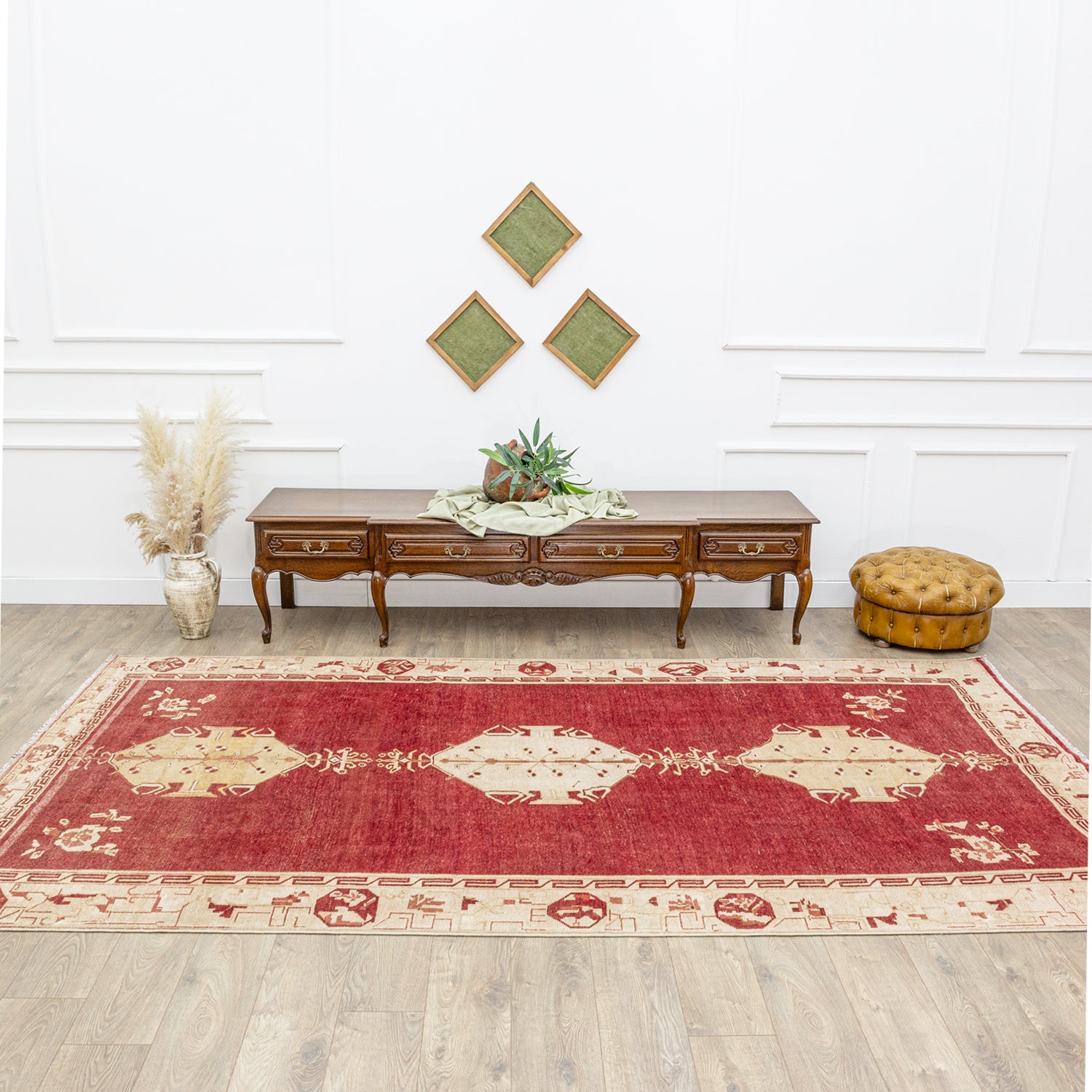 Halia Kırmızı Vintage Yün Halı 191X349 Cm