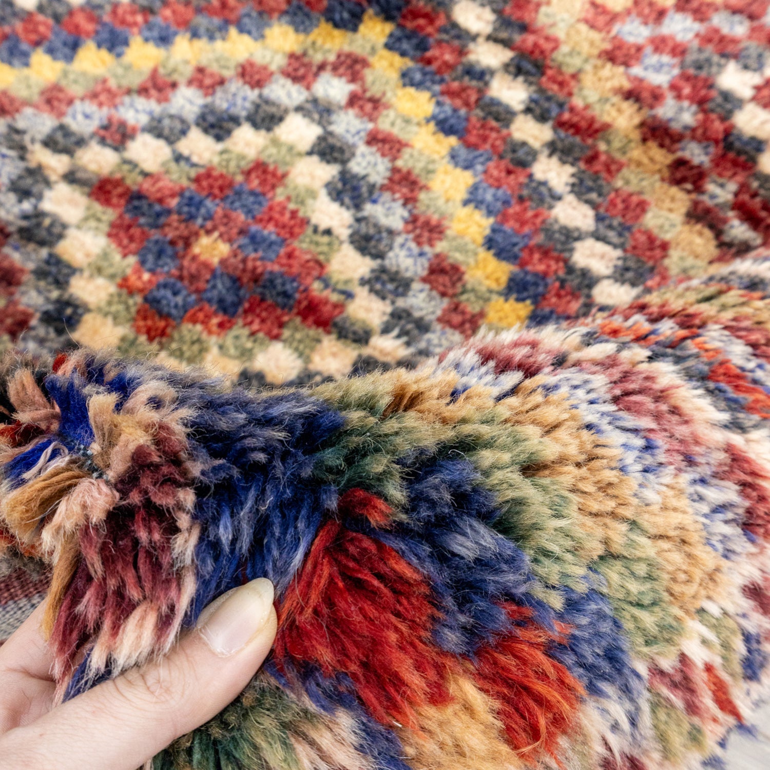 Hamra Damalı Shaggy Tarz Halı 130X181 Cm