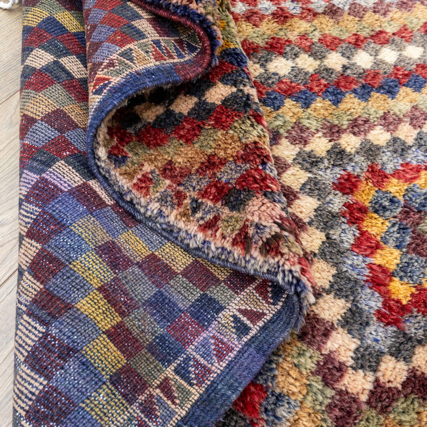 Hamra Damalı Shaggy Tarz Halı 130X181 Cm