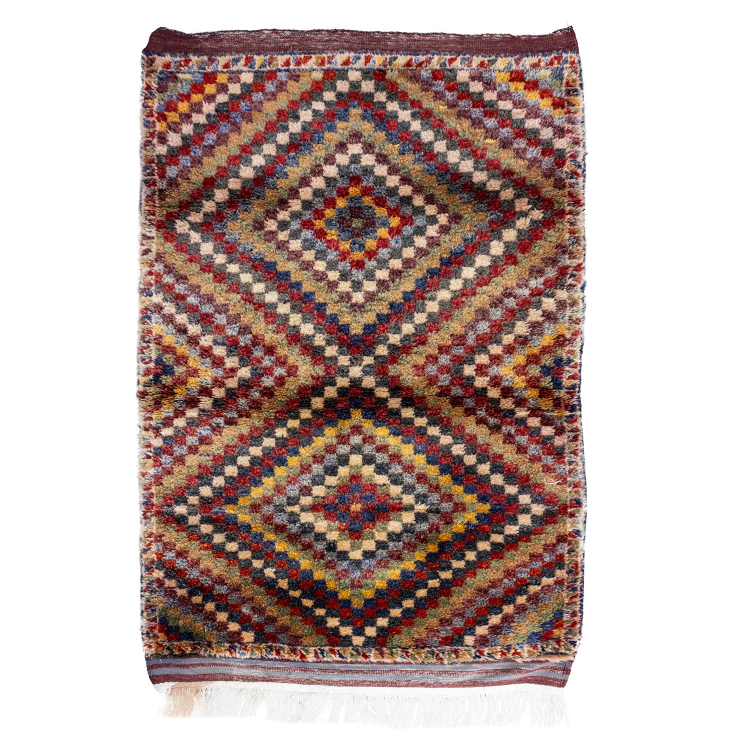 Hamra Damalı Shaggy Tarz Halı 130X181 Cm