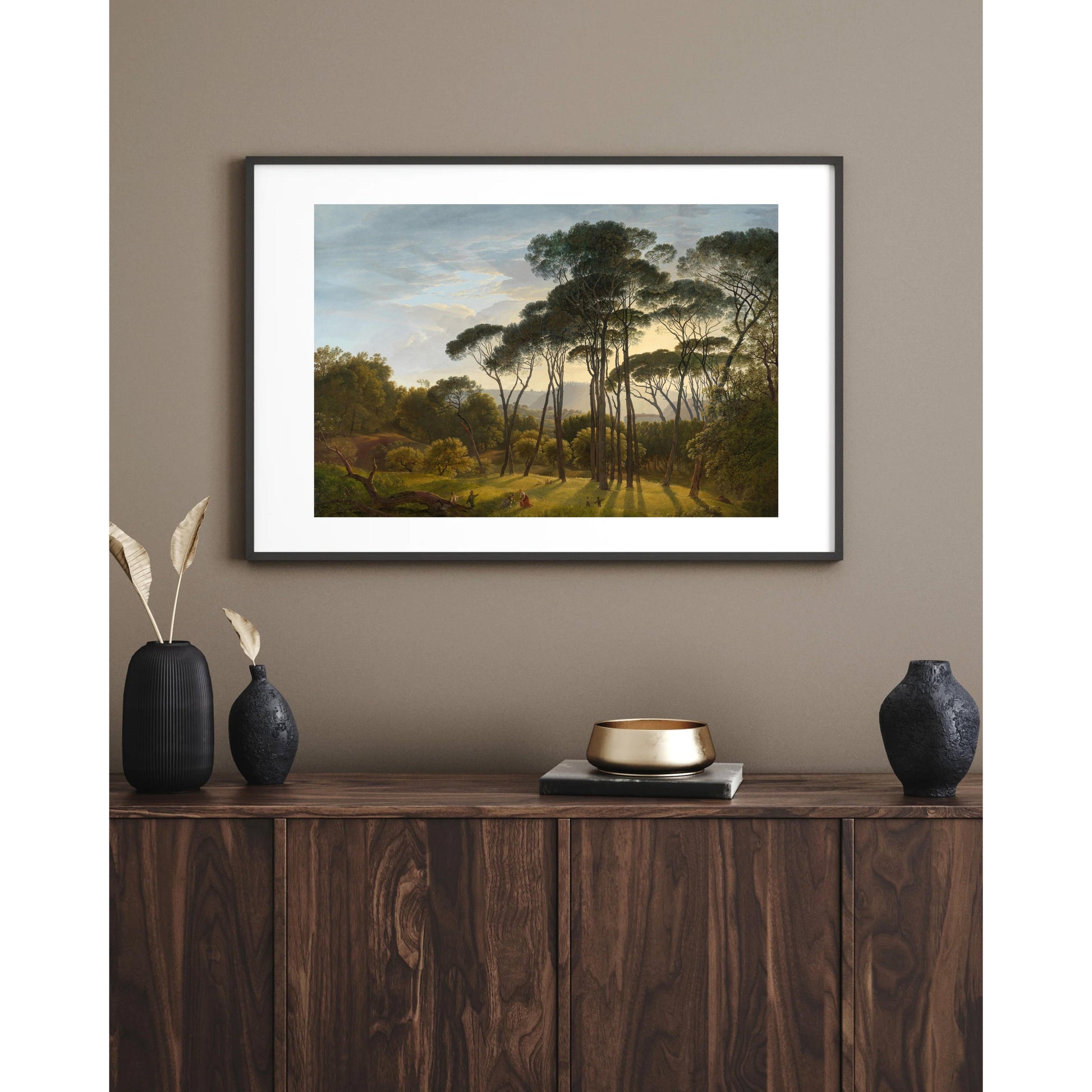 Hendrik Voogd - Şemsiye Çamlarıyla İtalyan Manzarası Fine Art Baskı