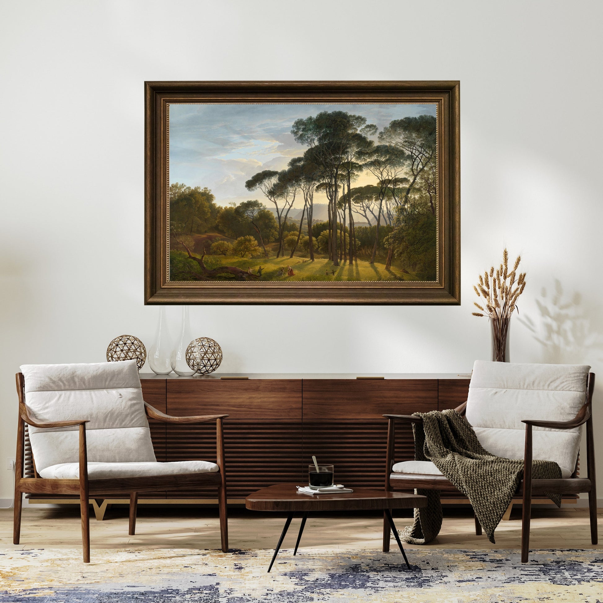 Hendrik Voogd - Şemsiye Çamlarıyla İtalyan Manzarası Fine Art Baskı