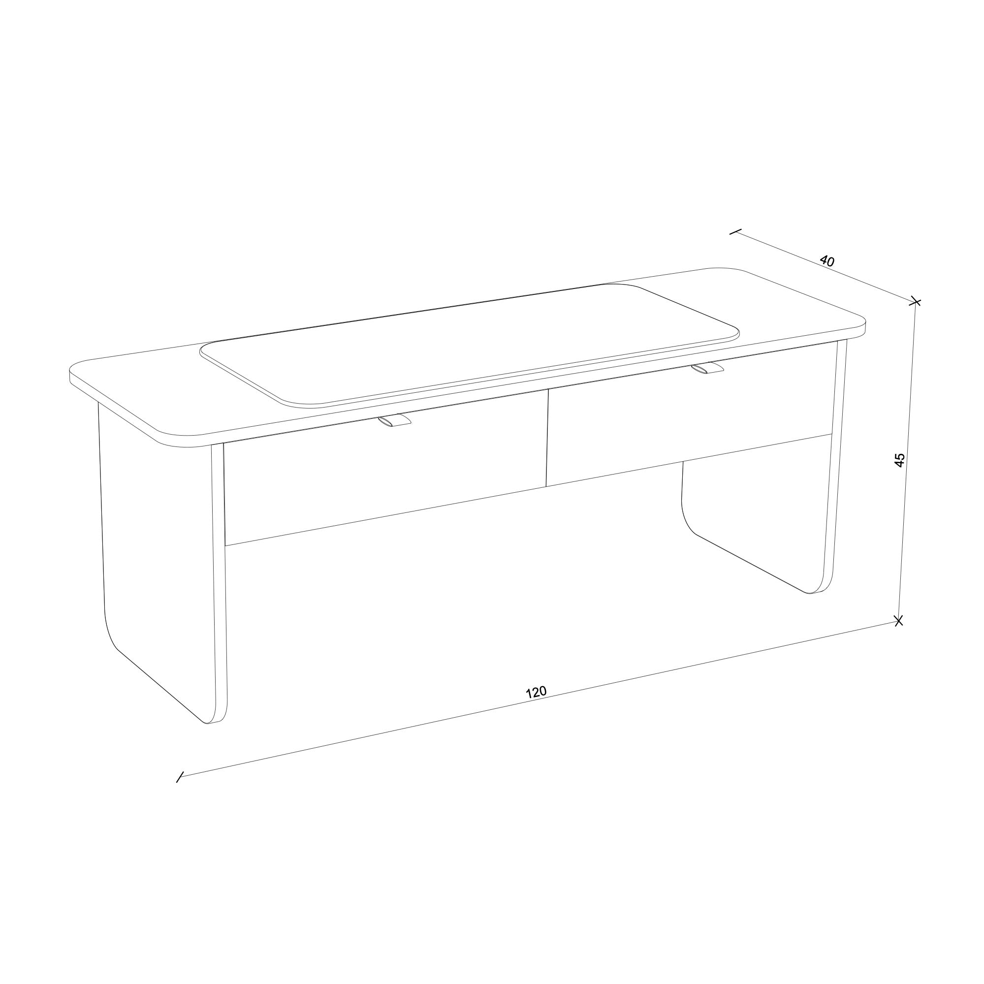 Hol Bank Çekmeceli Masif Meşe