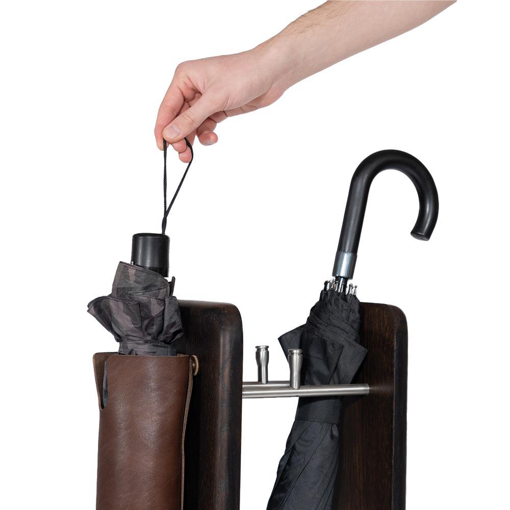 Hol Şemsiye Standı Meşe Siyah Dikdörtgen