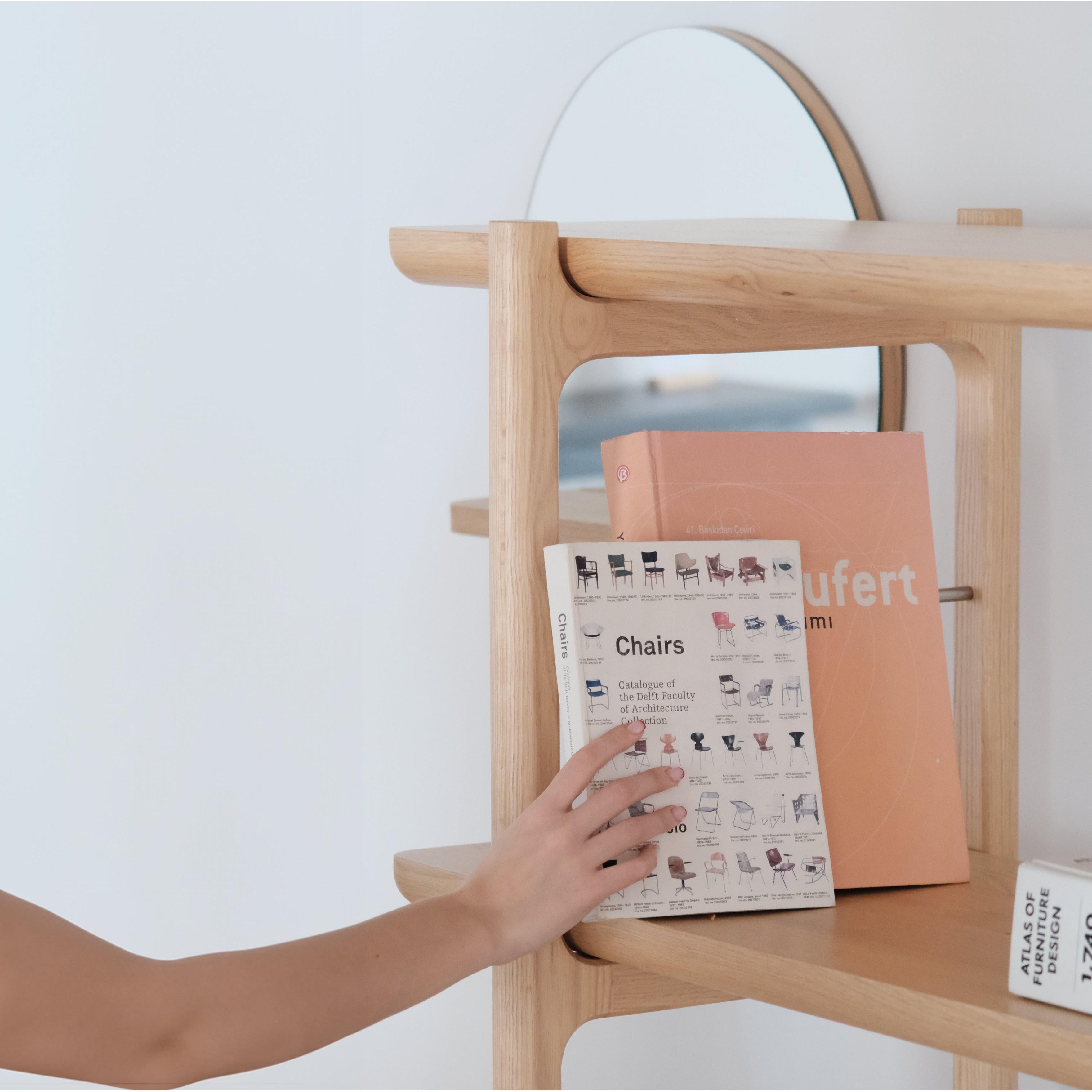 Homeland Kitaplık, Geniş, Meşe, 3 Raflı