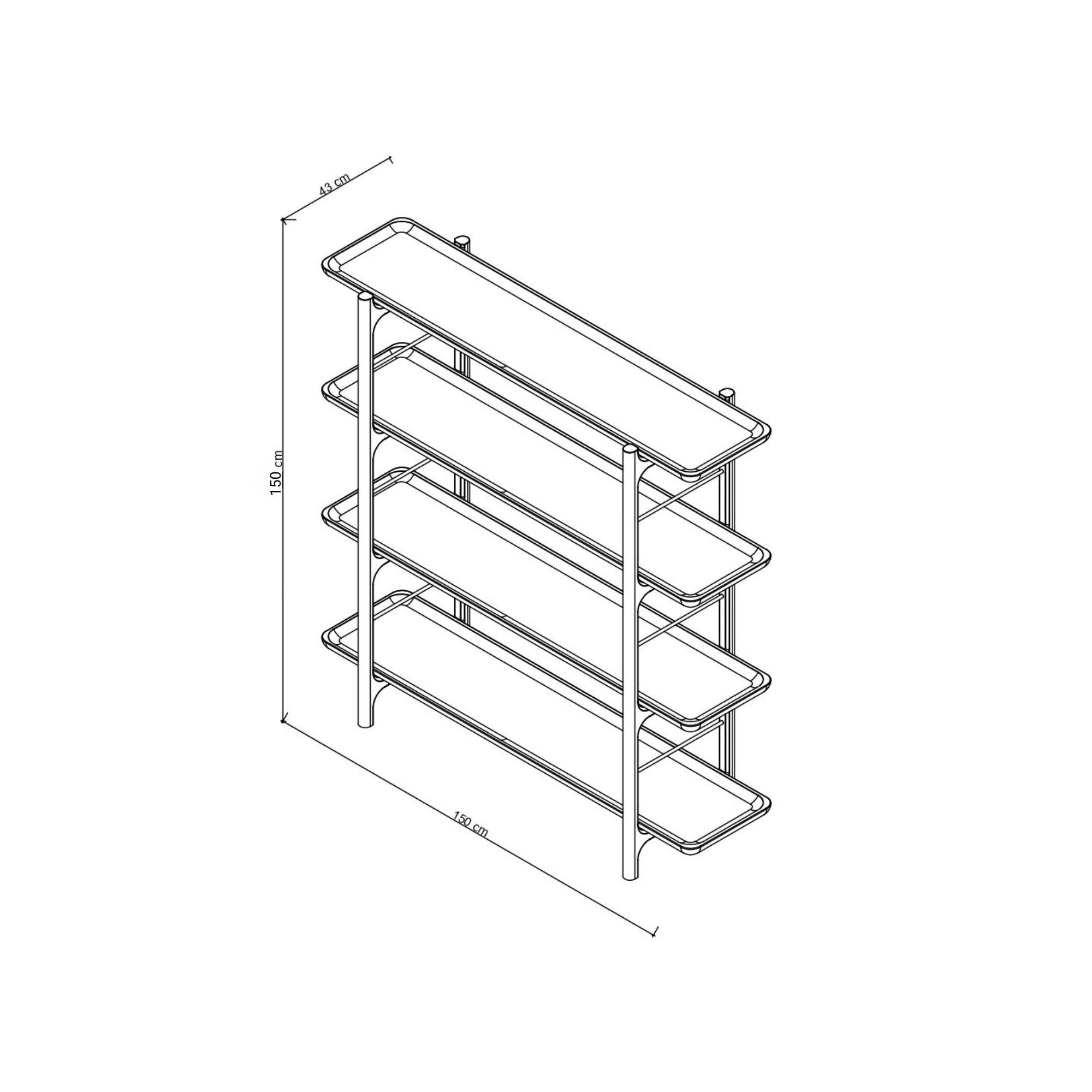 Homeland Kitaplık, Geniş, Meşe, 3 Raflı