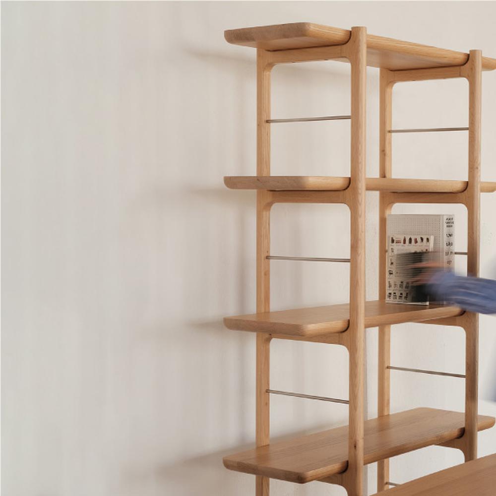 Homeland Kitaplık, Uzun, Meşe, 4 Raflı