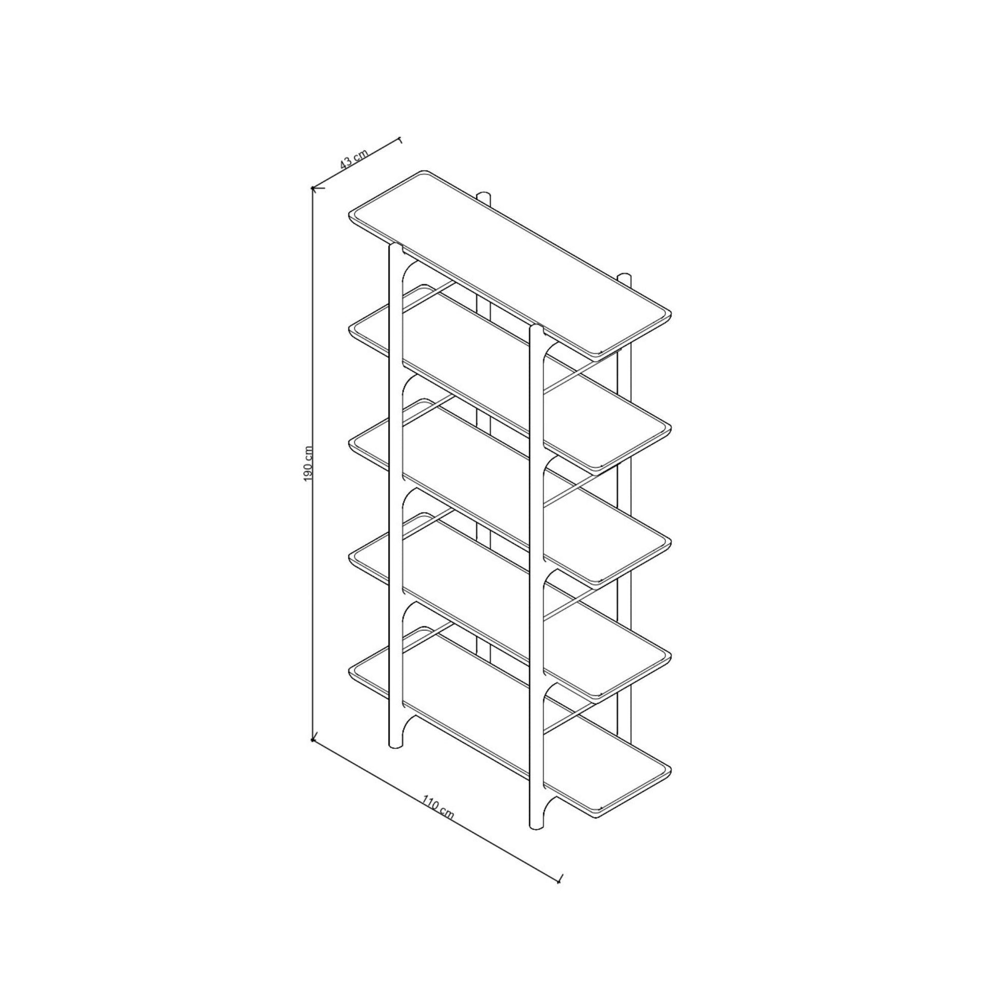 Homeland Kitaplık, Uzun, Meşe, 4 Raflı