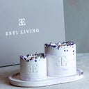 Lavender Taşlı - Mum Seti