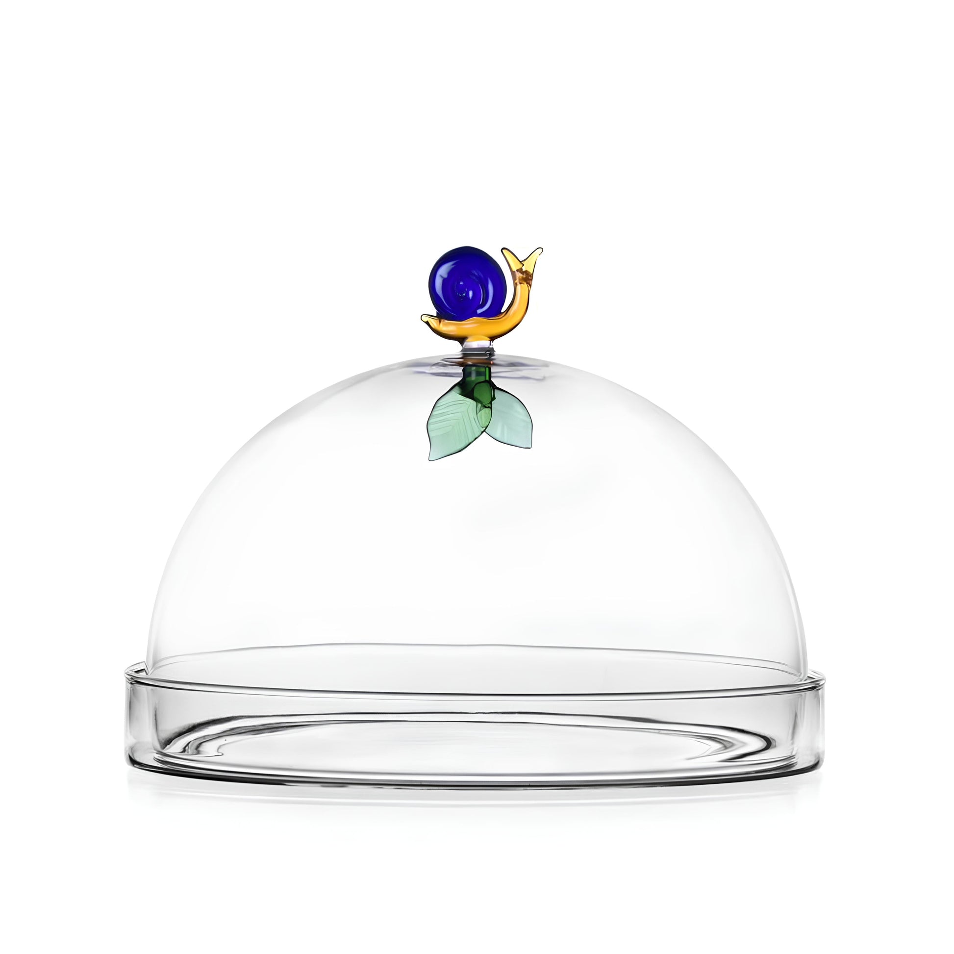 Yaprak ve Salyangoz Figürlü Cam Saklama Kabı