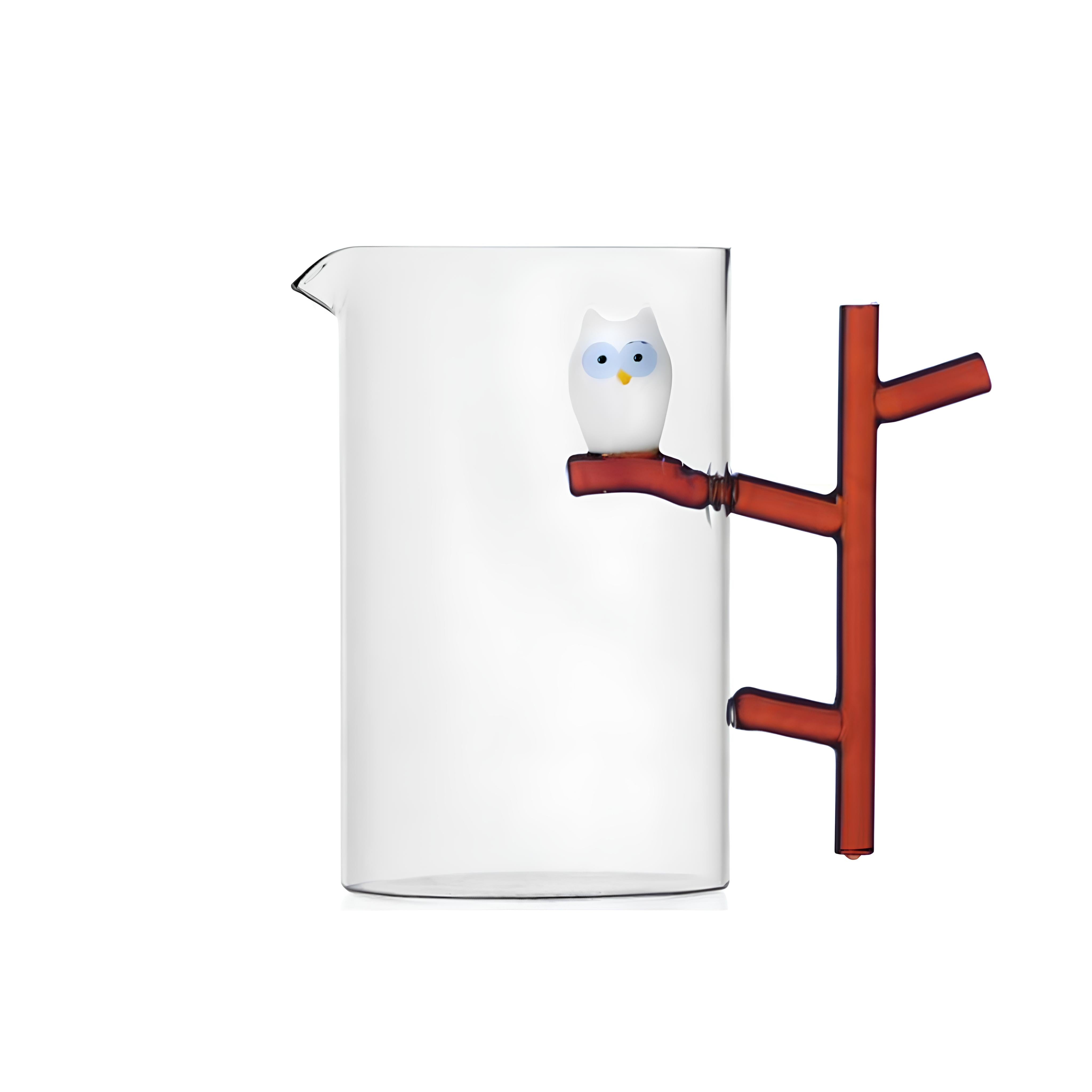 Owl Figured Glass Pitcher