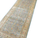 İpekten El Dokuma Çelik Mavisi Kayseri Halısı Yolluk 85x220 Cm