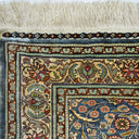 İpekten El Dokuma Çelik Mavisi Kayseri Halısı Yolluk 85x220 Cm