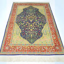 İpekten El Dokuma Çeşmi Bülbül Desenli Hereke Halısı 108x164 Cm