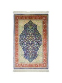 İpekten El Dokuma Çeşmi Bülbül Desenli Hereke Halısı 108x164 Cm