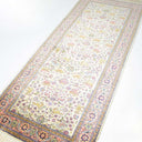 İpekten El Dokuma Krem & Pembe Renk Kayseri Halısı Yolluk 82x200 Cm