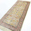 İpekten El Dokuma Krem & Pembe Renk Kayseri Halısı Yolluk 82x200 Cm