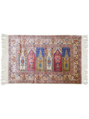 İpekten El Dokuma Mihraplı Aile Namazlığı Kayseri Halısı 72x109 Cm