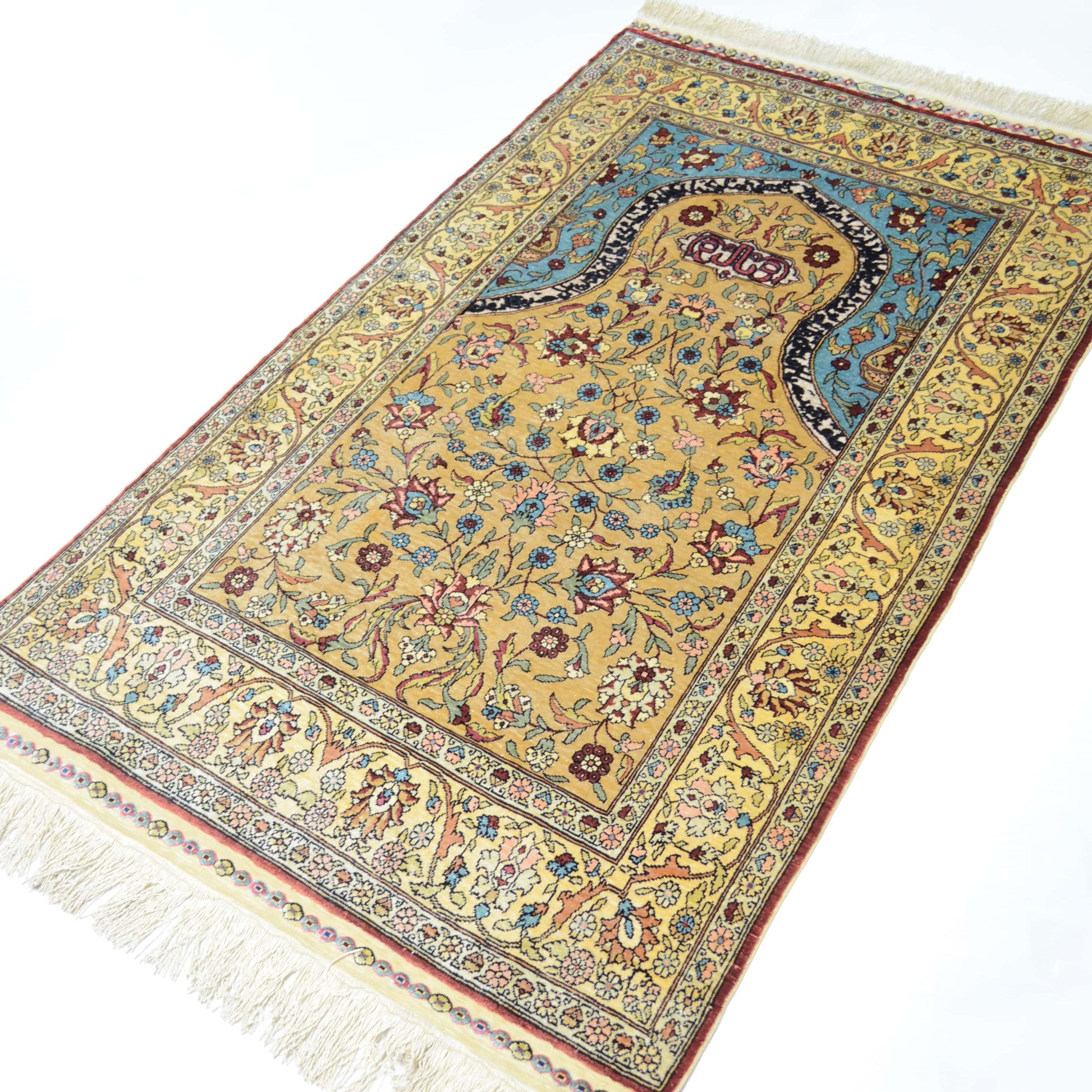 İpekten El Dokuma Mihraplı Seccade Kayseri Halısı 81x138 Cm