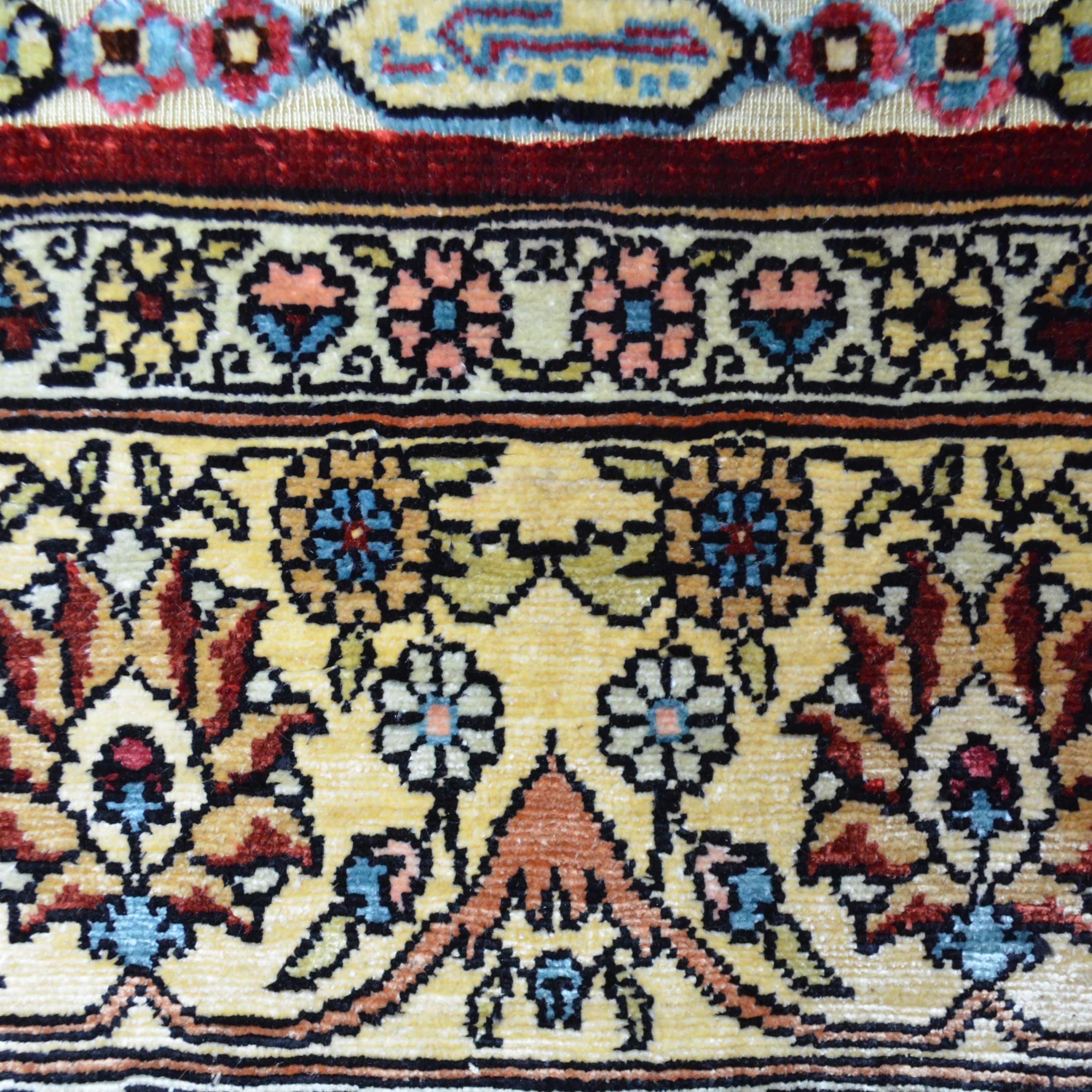 İpekten El Dokuma Mihraplı Seccade Kayseri Halısı 81x138 Cm