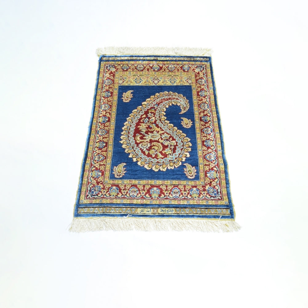 İpekten El Dokuma Şal Desenli Kayseri Halısı 51x71 Cm