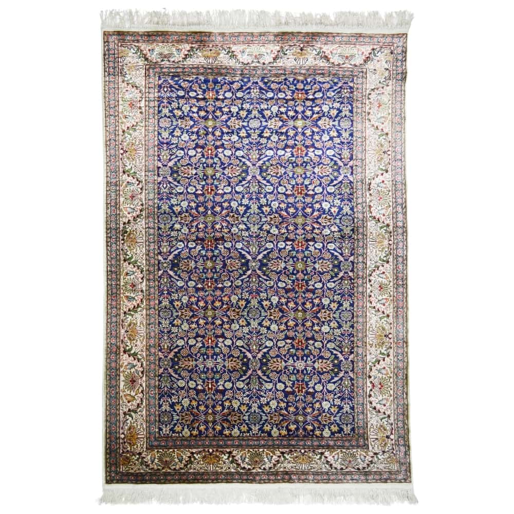 İpekten El Dokuma Yedi Dağın Çiçeği Desenli Kayseri Halısı 119x176 Cm
