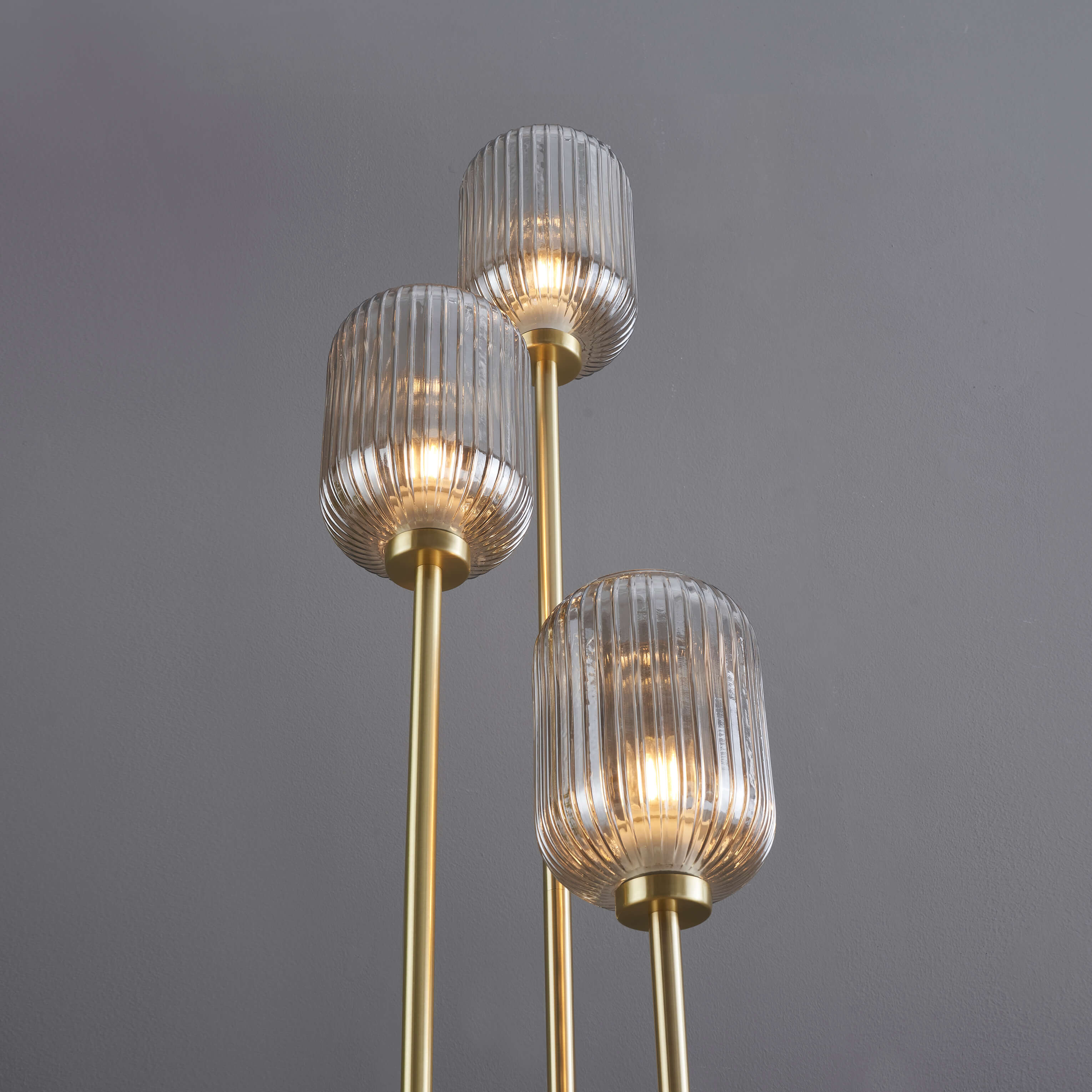 İris 3'lü Renkli Cam Lambader