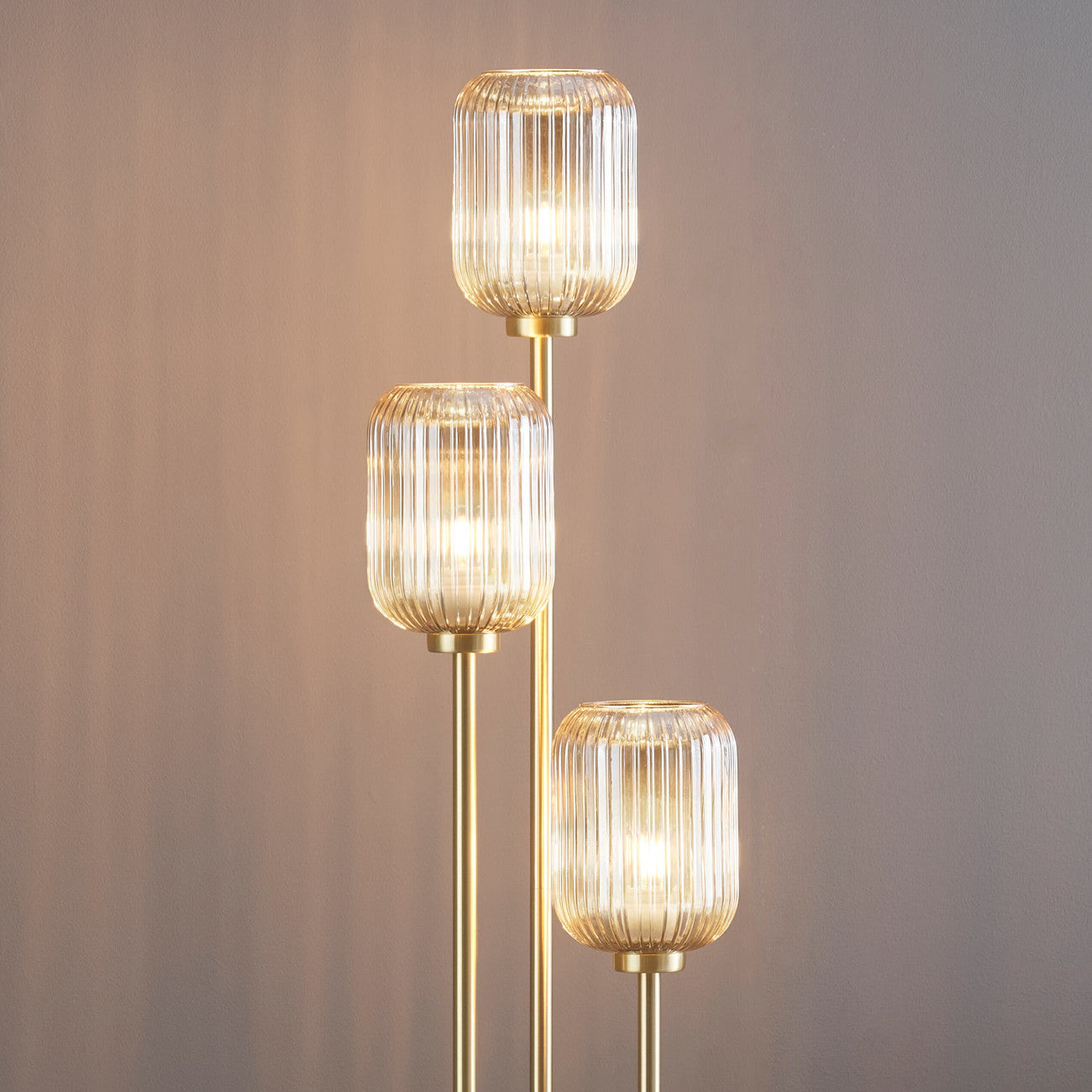 İris 3'lü Renkli Cam Lambader