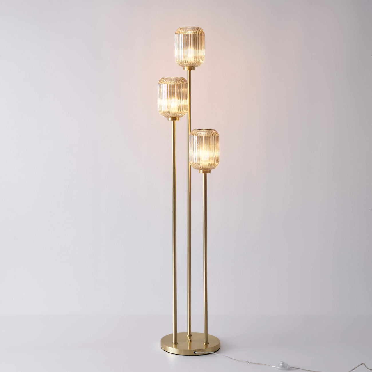 İris 3'lü Renkli Cam Lambader