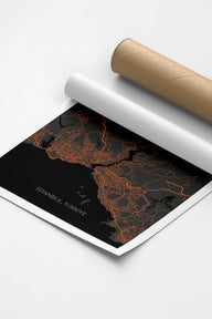 İstanbul Şehir Haritası Poster-Poster-ODA.products-30x40-Siyah-NowShopFun